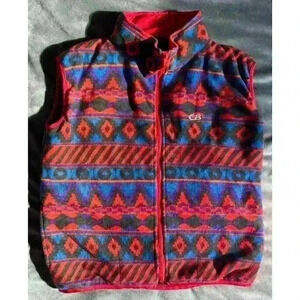 VTG CB Sports Aztec Print 90’s Vest Full Zipper Style Unisex Size Small Gorpcore